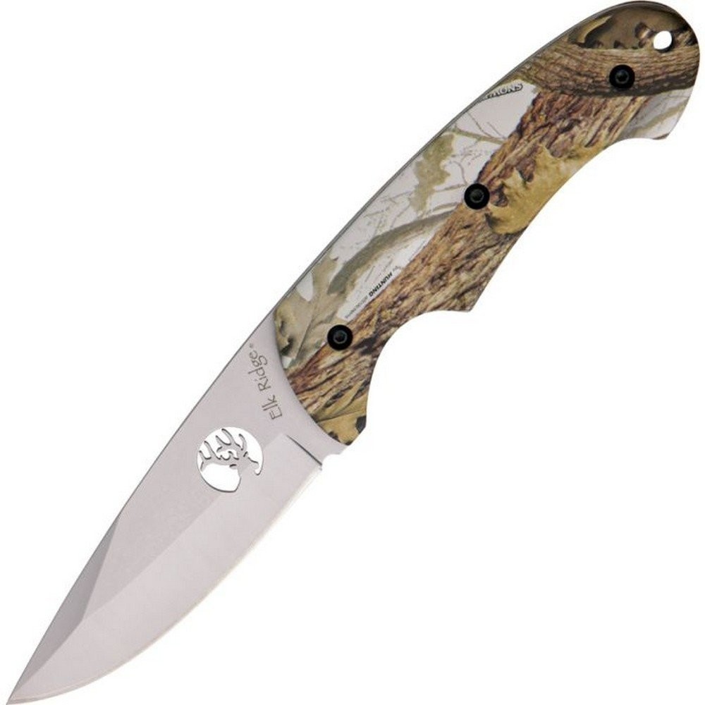 Elk Ridge Hunter Fixed Blade Knife 4" 440 Steel Full Tang Camo - ER-046CA