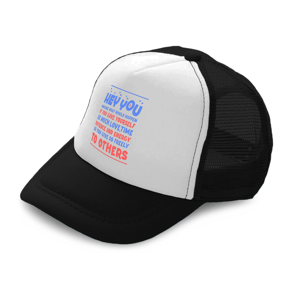 Kids Trucker Hat Imagine Love Time Patience Energy Freely Boys Caps & Girls Caps
