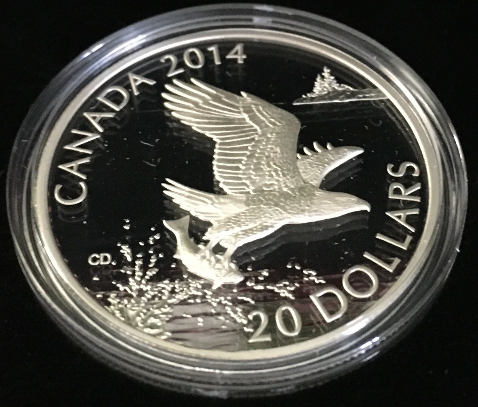 2014 $20 FINE SILVER COIN:BALD EAGLE