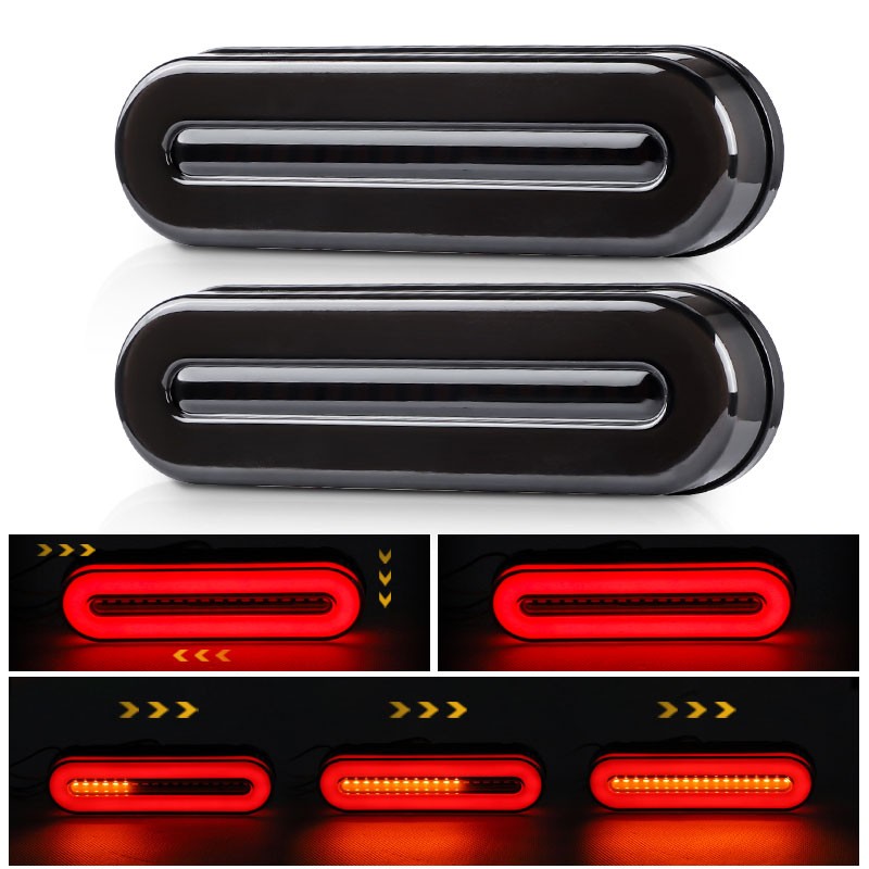 2X Sequential LED Strip Turn Signal Brake Tail Stop Light DRL Truck Trailer 5"