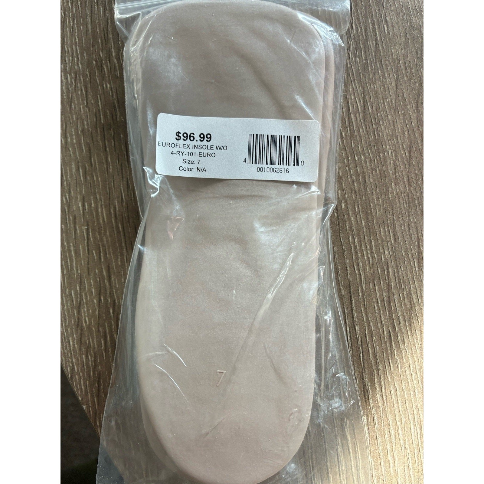 EUROFLEX W/O MET PAD Orthotics Arch Support Insole 4-RY-101 Size 7