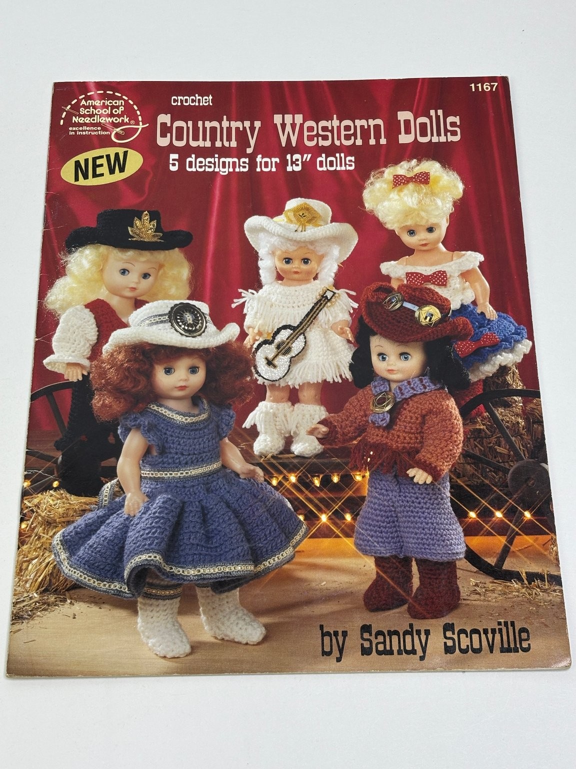 American School of Needlework Country Western Doll Outfits Crochet Pattern 1167