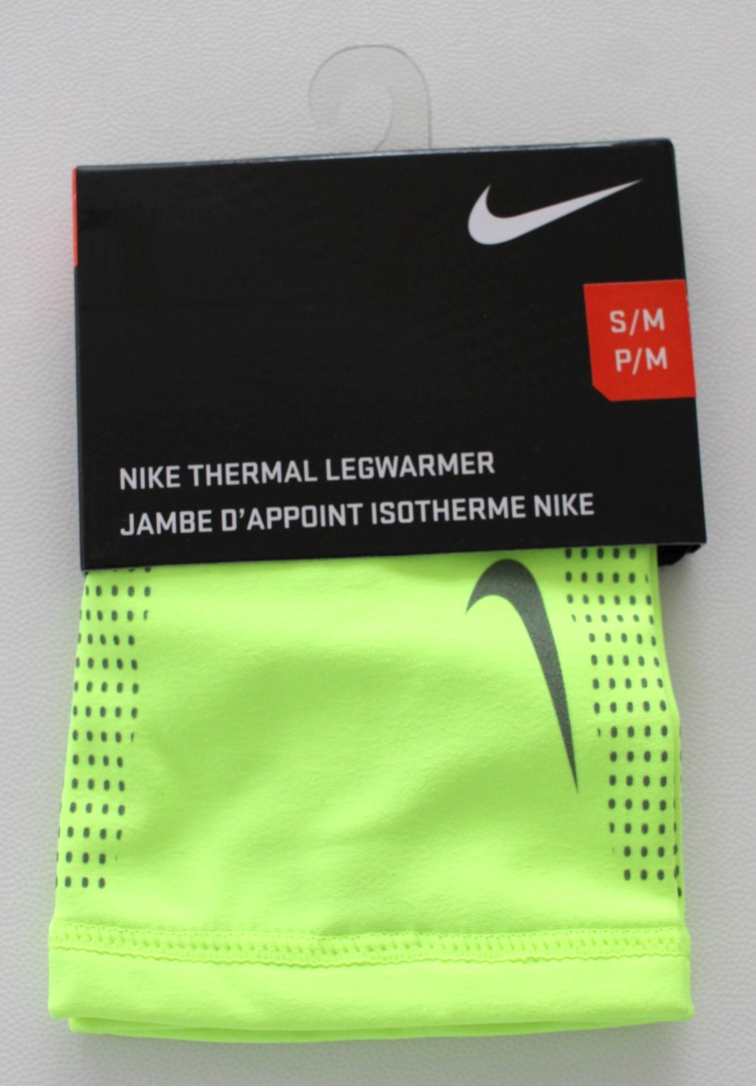 Nike Thermal Legwarmer Basketball Running Football Size S/M Volt/Grey