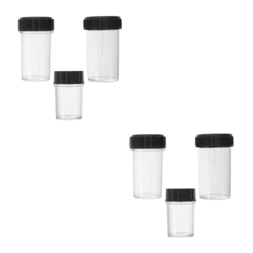6 pcs Objective Protective Case: Dustproof Lens Storage Box with Threaded Lid -