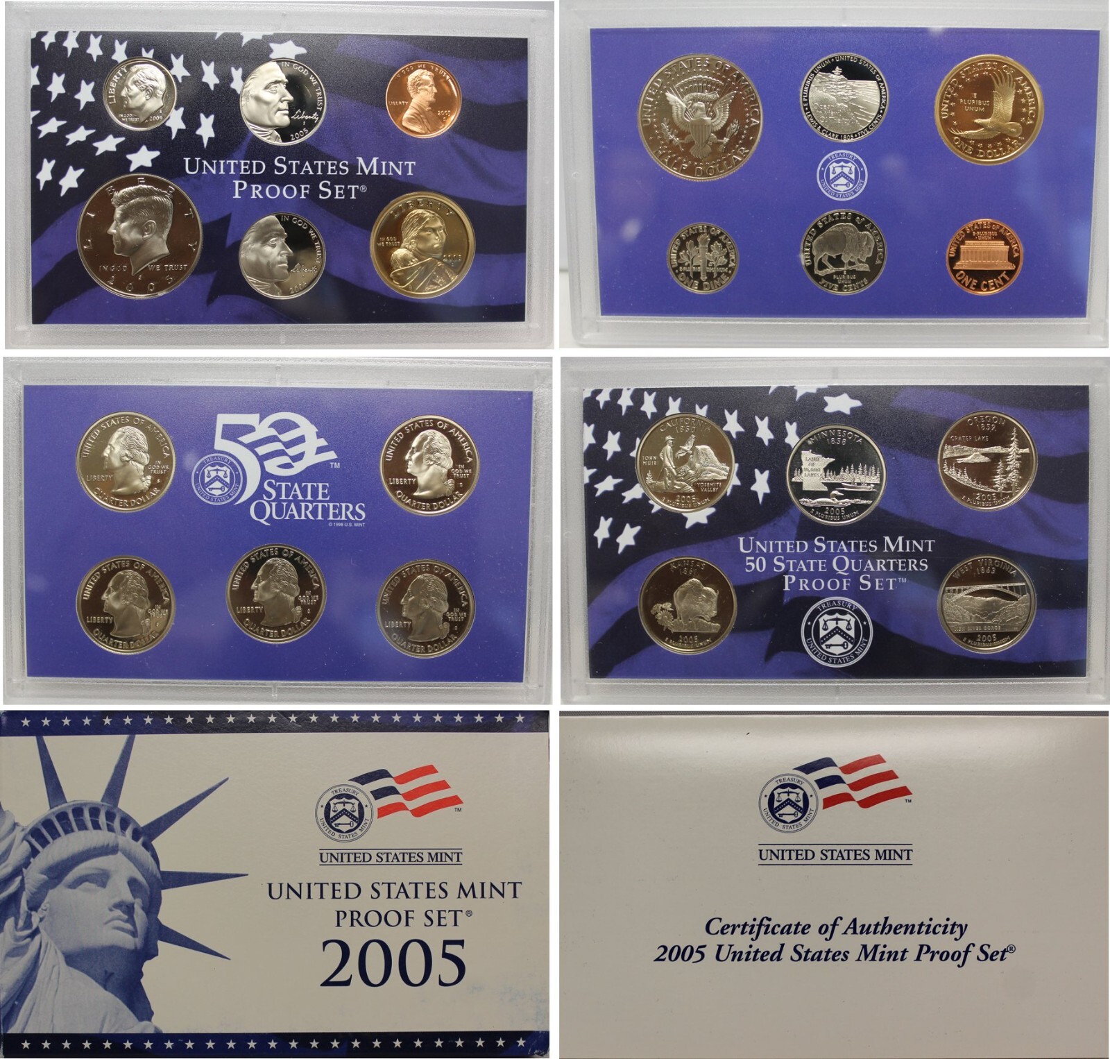 2005-S Proof Set US Mint Original Government Packaging Box & COA