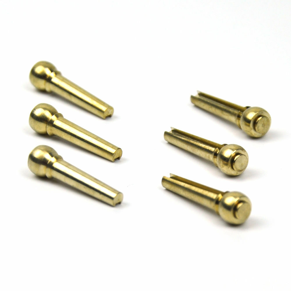 A set 6pcs Solid Brass Metal Guitar Pins For Acoustic Guitar Extend Tenuto
