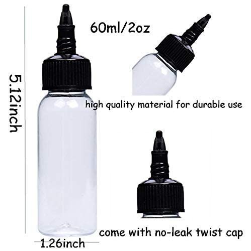8Pcs 2 oz Squeeze Bottles Dispensing Plastic Squeeze with Twist Cap Small Cle...
