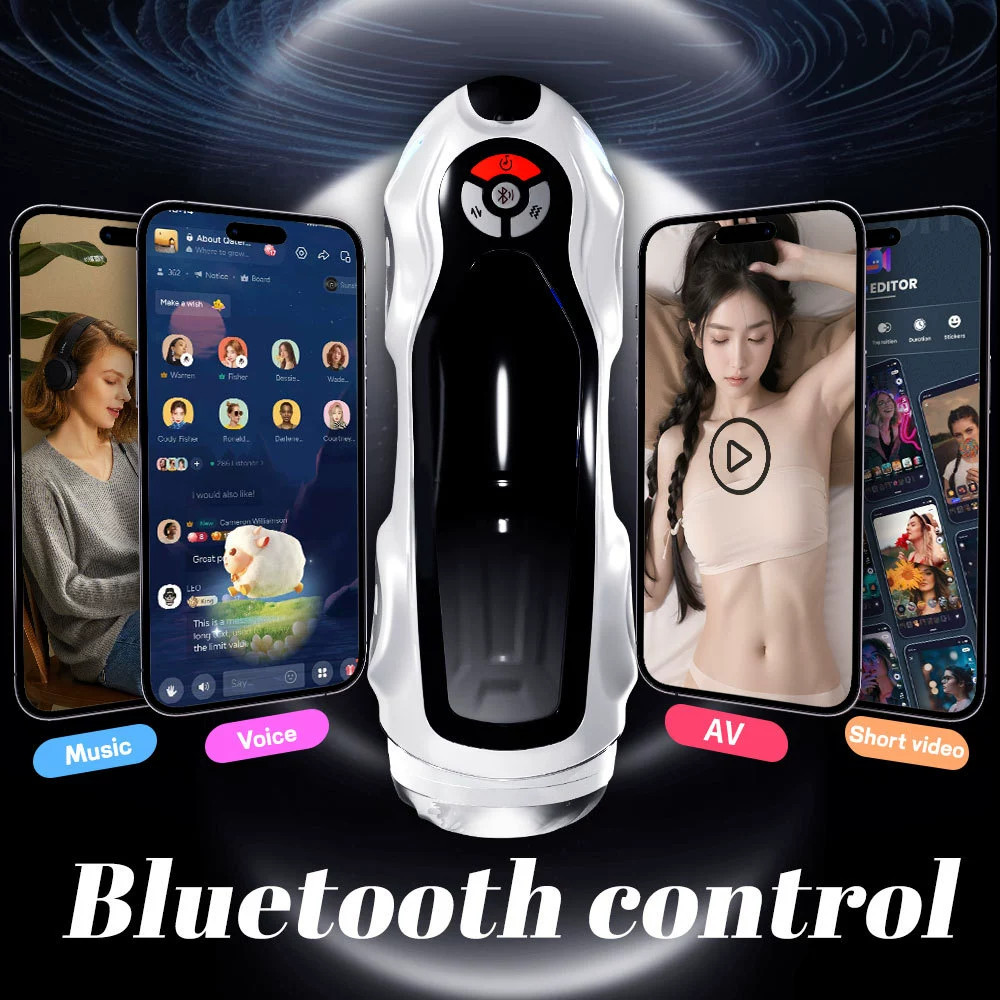 Bluetooth Automatic Male Masturbator Cup Telescopic Heating Stroker Lubricants