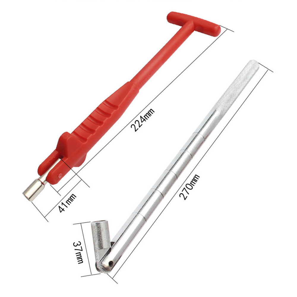 Red Tire Valve Puller For Leverage Against Wheel Rim Application Plastic&Metal