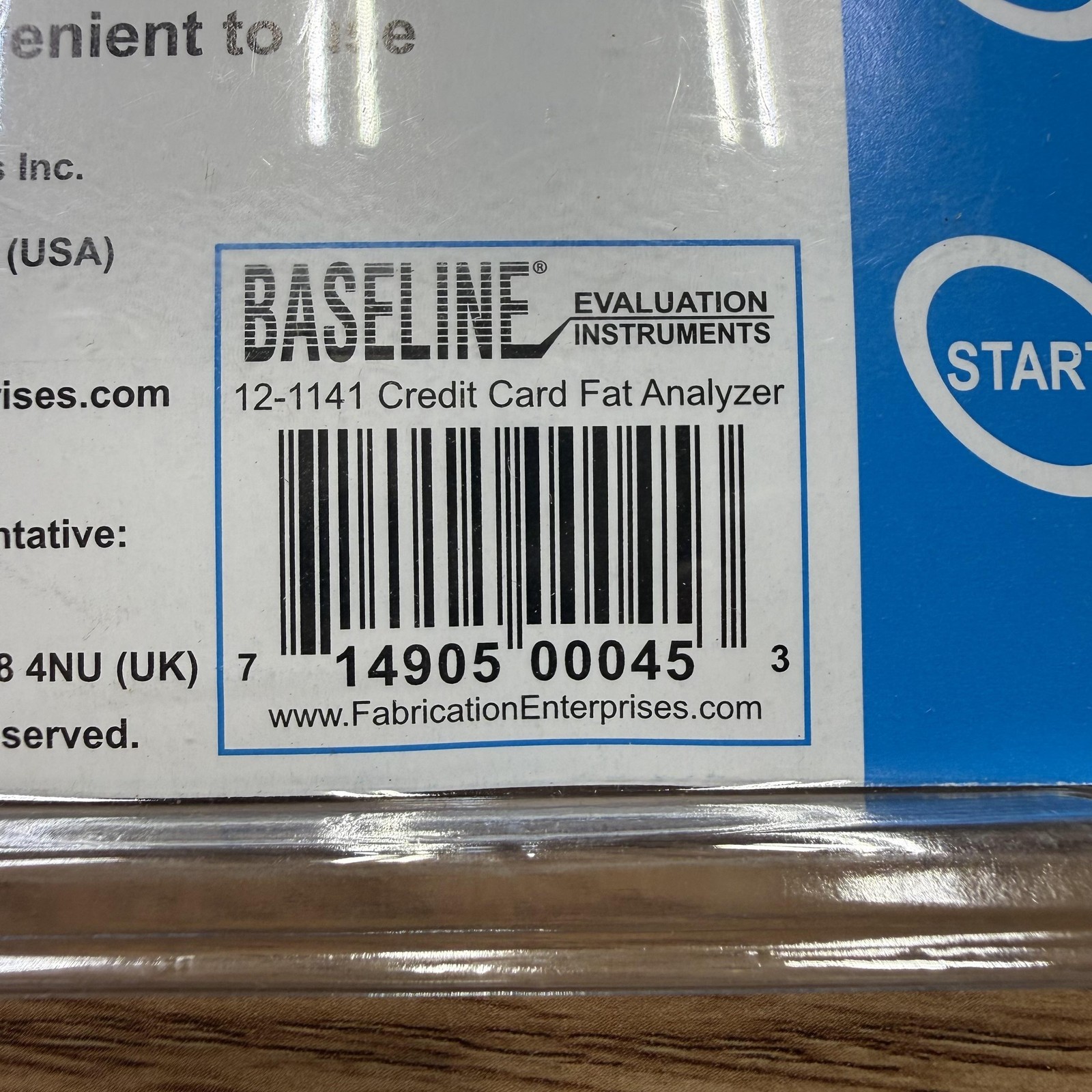 Baseline 12-1141 Credit Card Fat Analyzer Electronic Monitor Gray Portable New