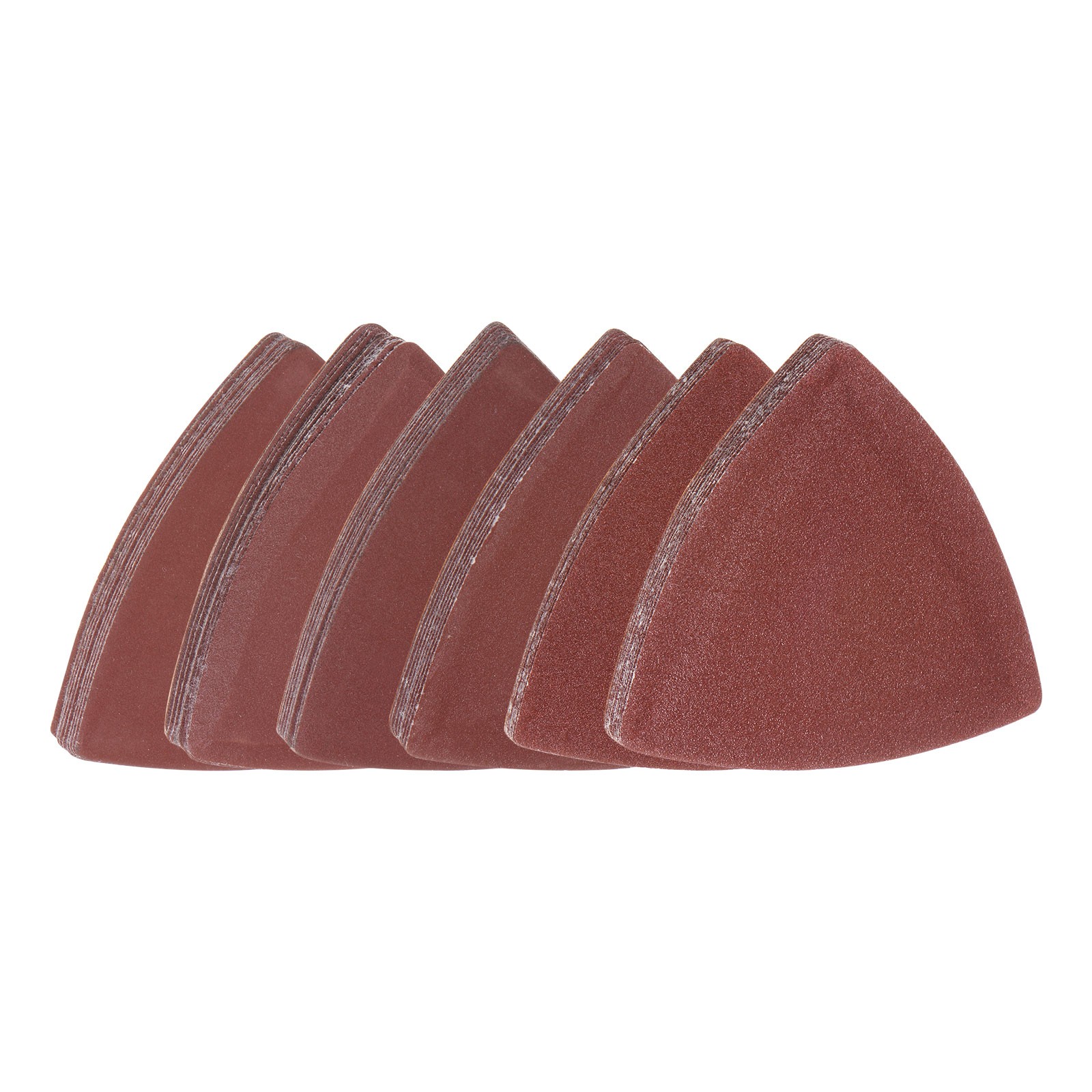 60pcs 150/180/240/320/400/600 Grits 80mm Aluminum Oxide Triangular Sandpaper Pad