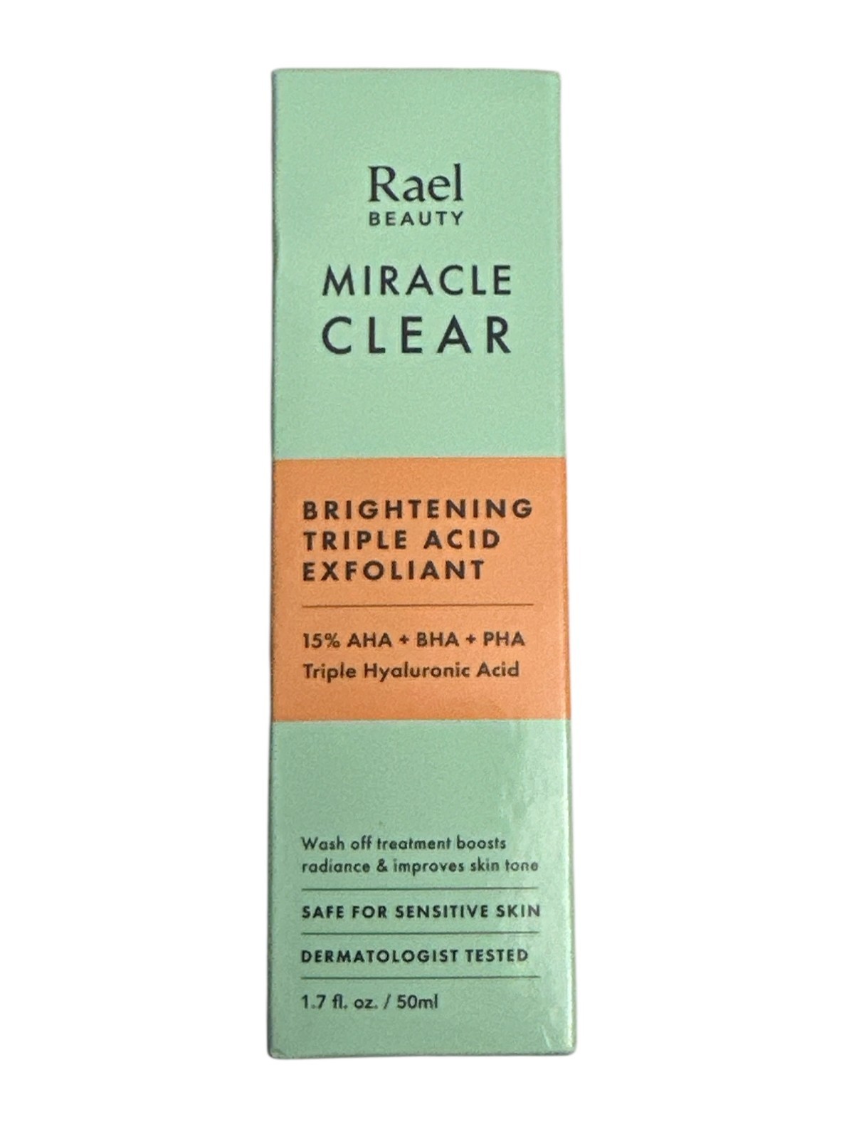 Rael Miracle Clear Brightening Triple Acid Face Exfoliant Gel-Serum 1.7oz - NEW