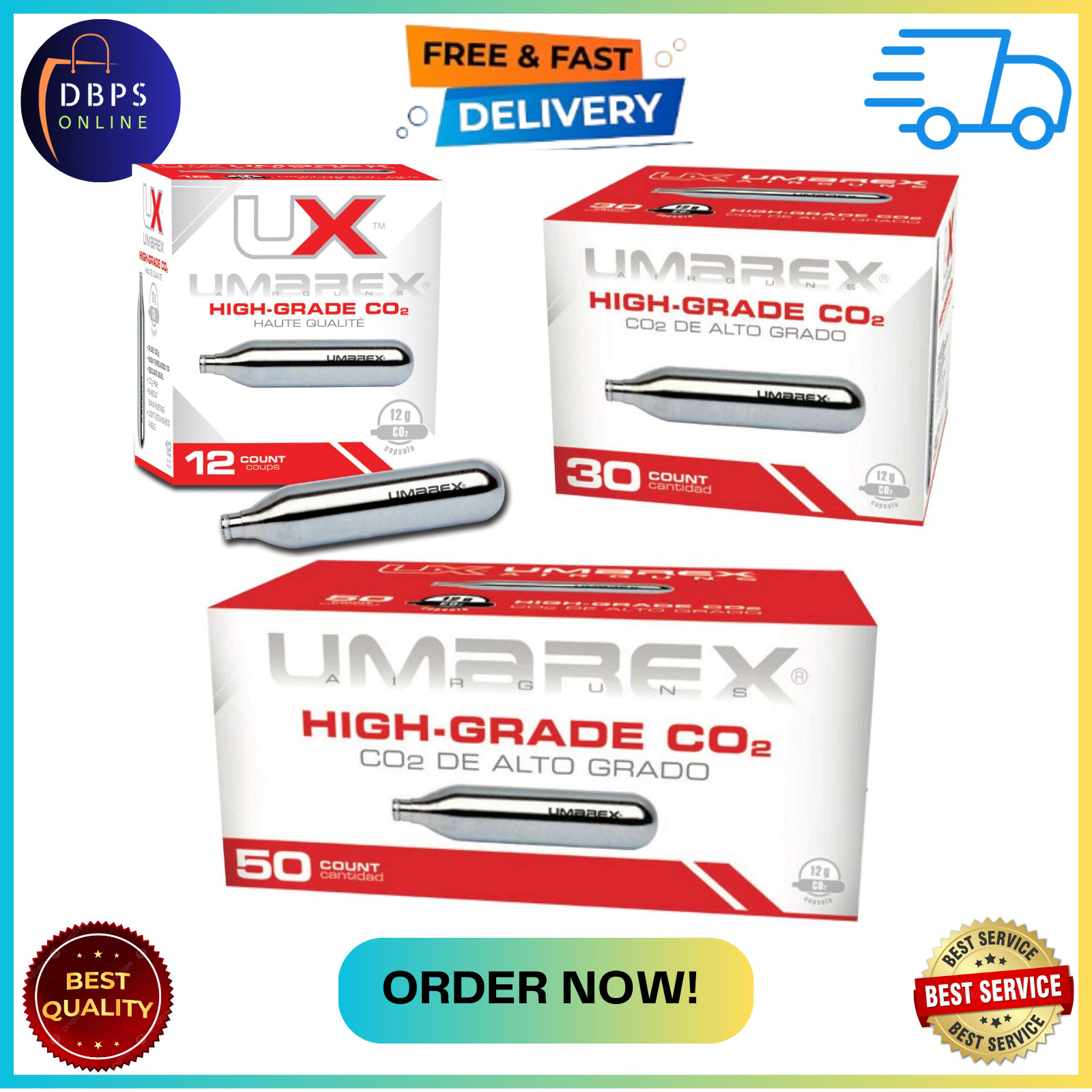 Umarex High-Grade CO2 Cartridges for Pellet Guns, BB Guns and Airsoft Guns