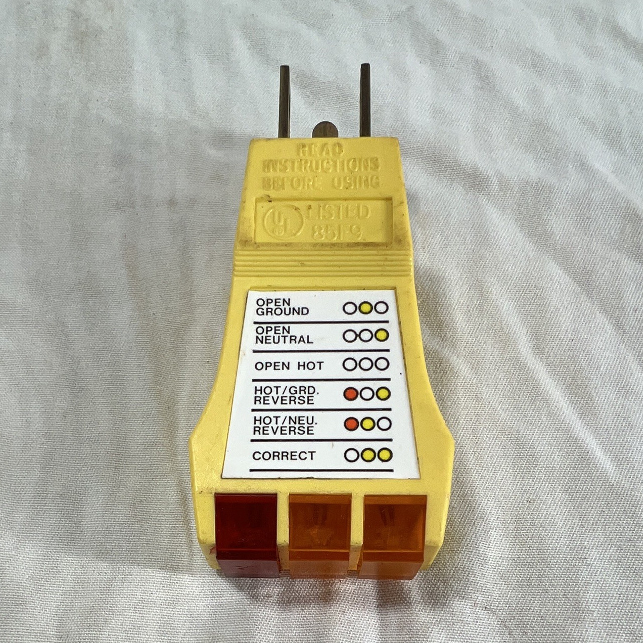 Test-Lite Industrial TL-13 3-Wire 125V Circuit Tester Yellow LED Indicator