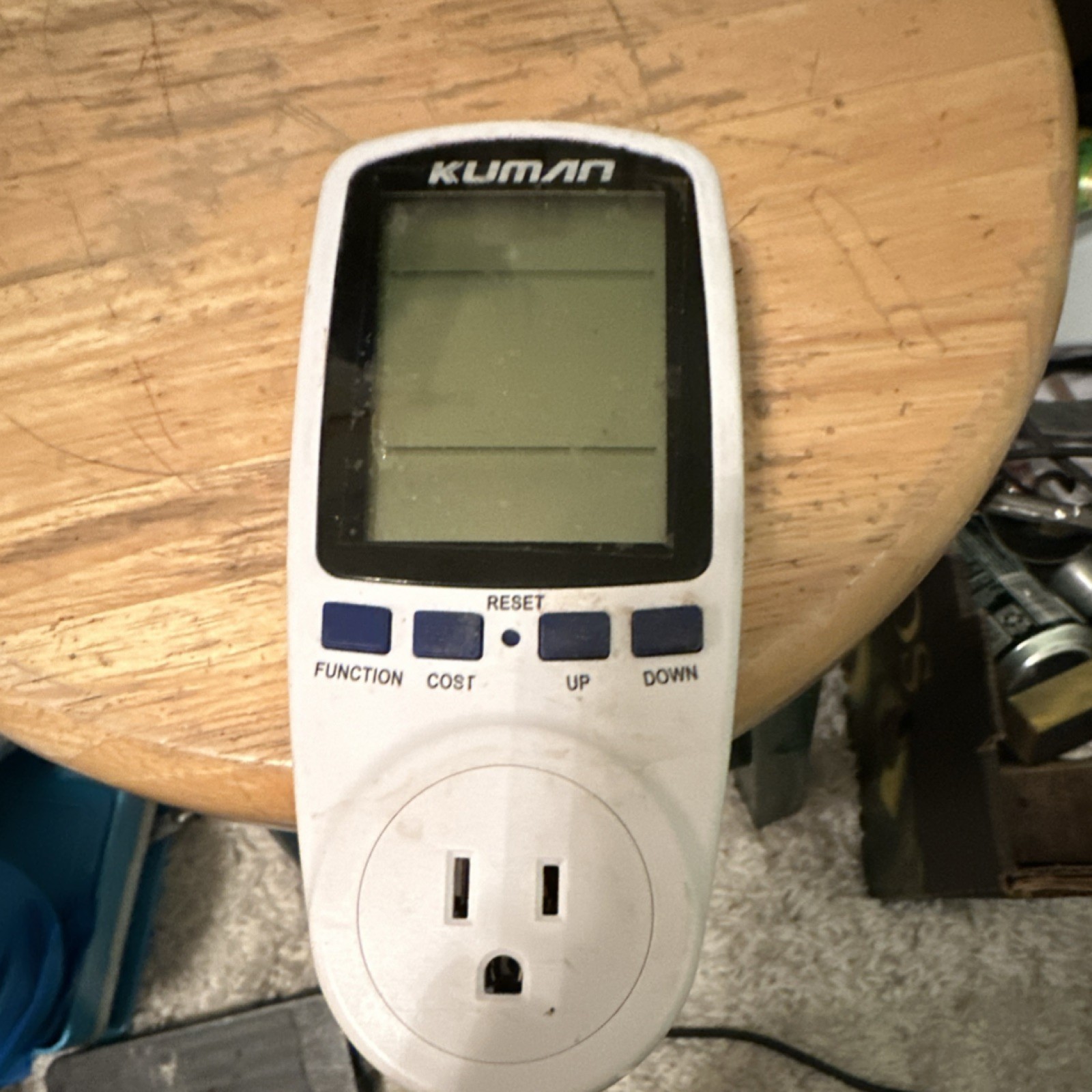 Kuman Plug-in Electronic LCD Digital Meter 120V 15A Resettable Power Monitor