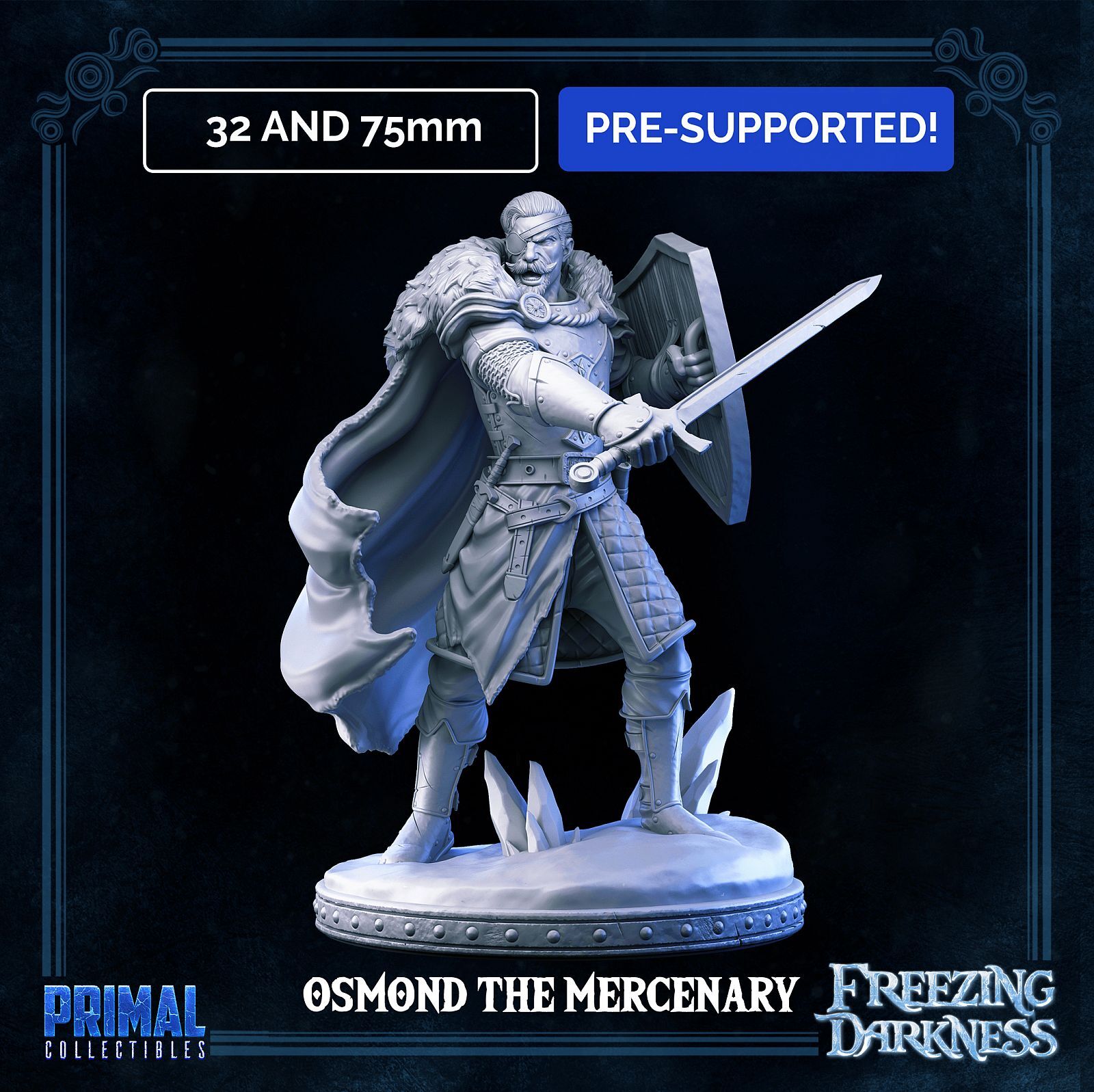 DnD Osmond Swordsman Mercenary Soldier Set Mini 32mm Scale TTRPG