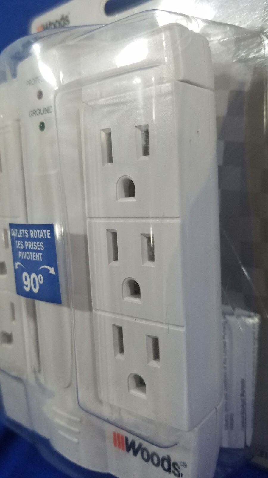 Woods Surge Protector 6 Rotating Outlets Protected Ground NEW