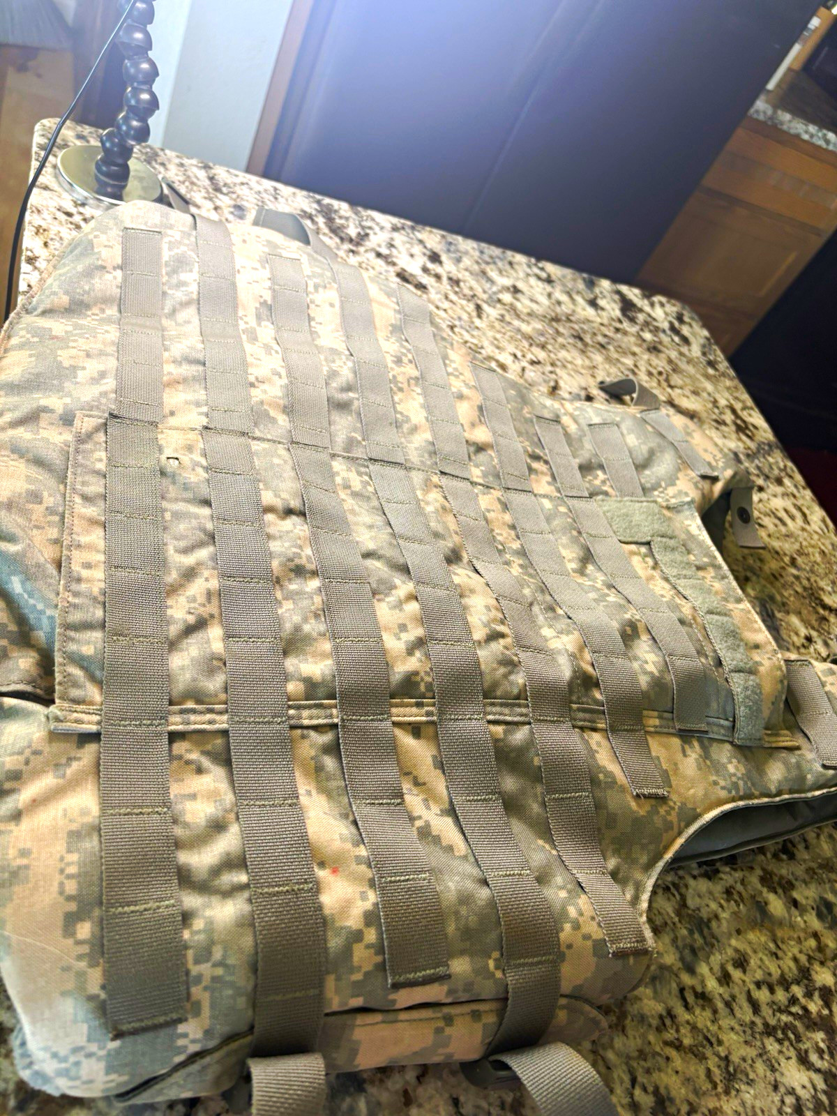 Digital Camo MOLLE Adjustable Plate Carrier Tactical Vest Large Gray Beige