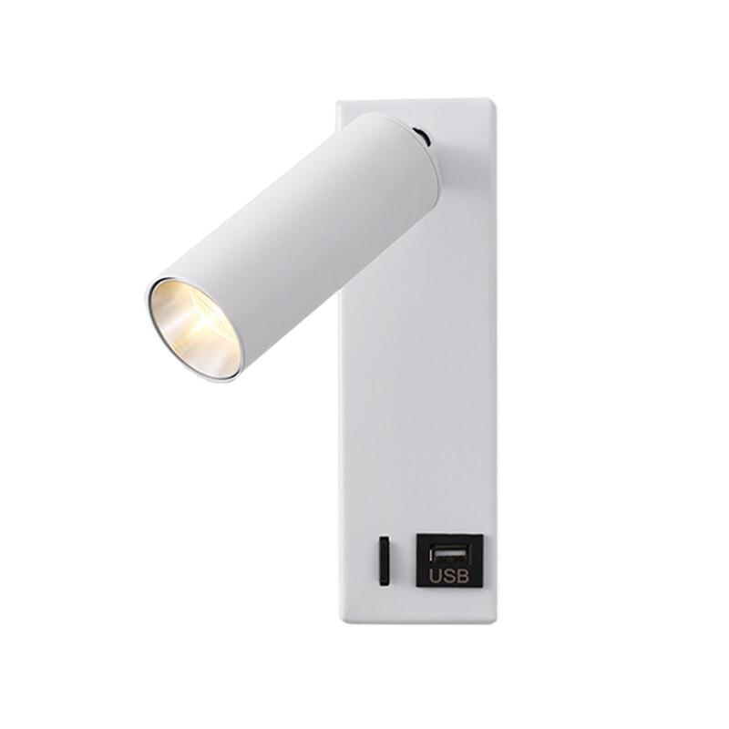 COB LED Bedside Light Wall Lamp Fixture USB Charging Port Switch Surface Mounted