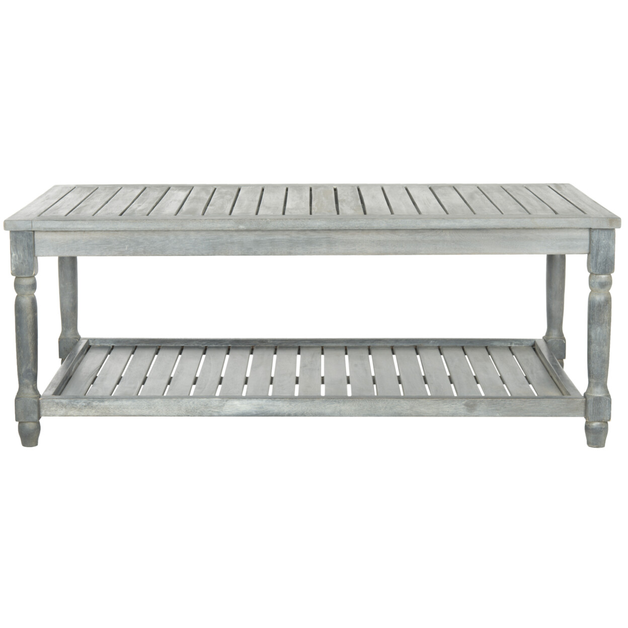 SAFAVIEH Outdoor Collection Oakley Coffee Table | Ash Grey |