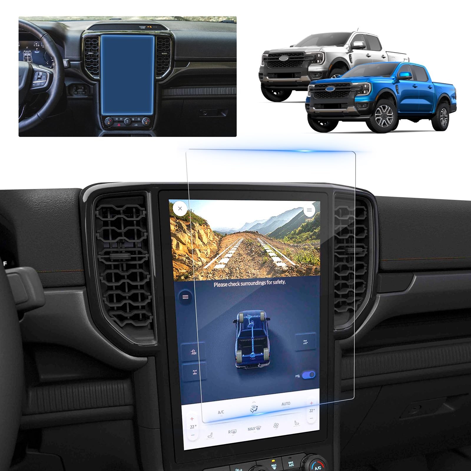 BSTW for 2025 Ford Ranger Screen Protector 2024-2026 12-In HD