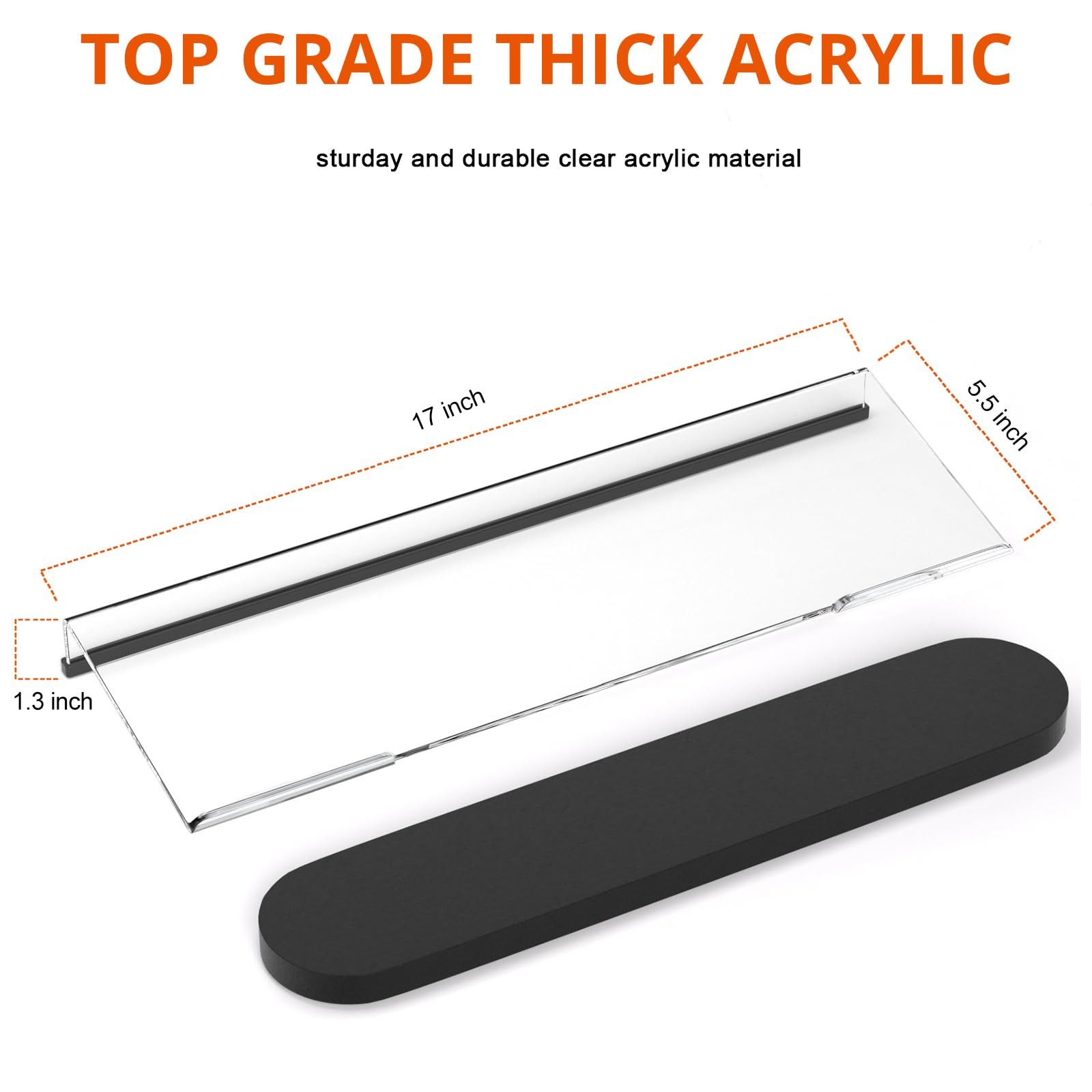Ergonomic Computer Keyboard Stand Acrylic Tilt Riser Clear Anti Slip
