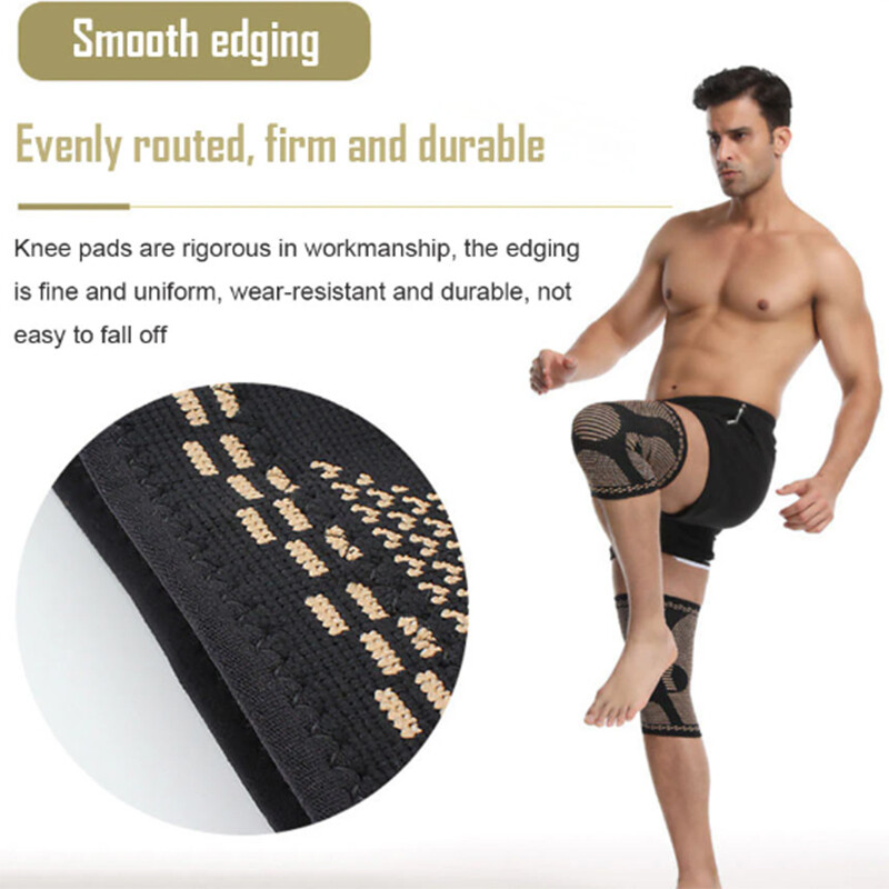Copper Knee Brace Compression Sleeve Arthritis Joint Support Running Sports Wrap