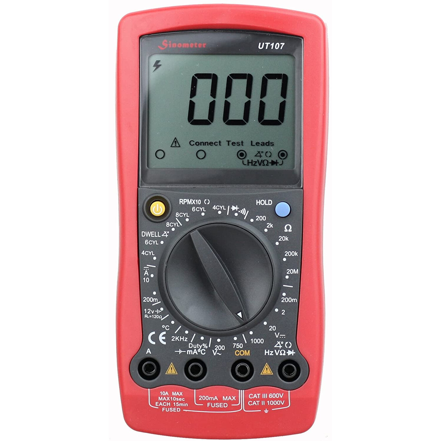 Sinometer UT107 Automotive Digital Multimeter Dwells and a Tachometer
