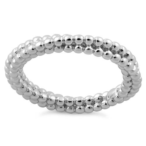 925 Sterling Silver Three Pebble Ring