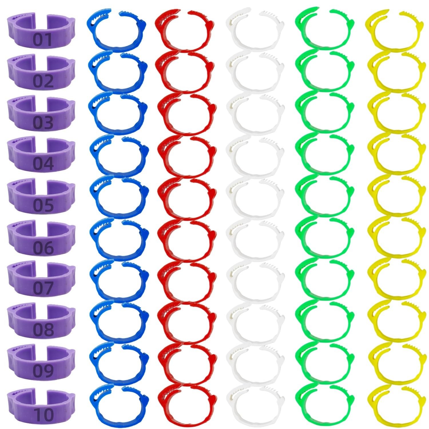 Large Poultry Leg Bands, 60 Pcs Adjustable Chicken Leg Bands Clip on Leg Ring...