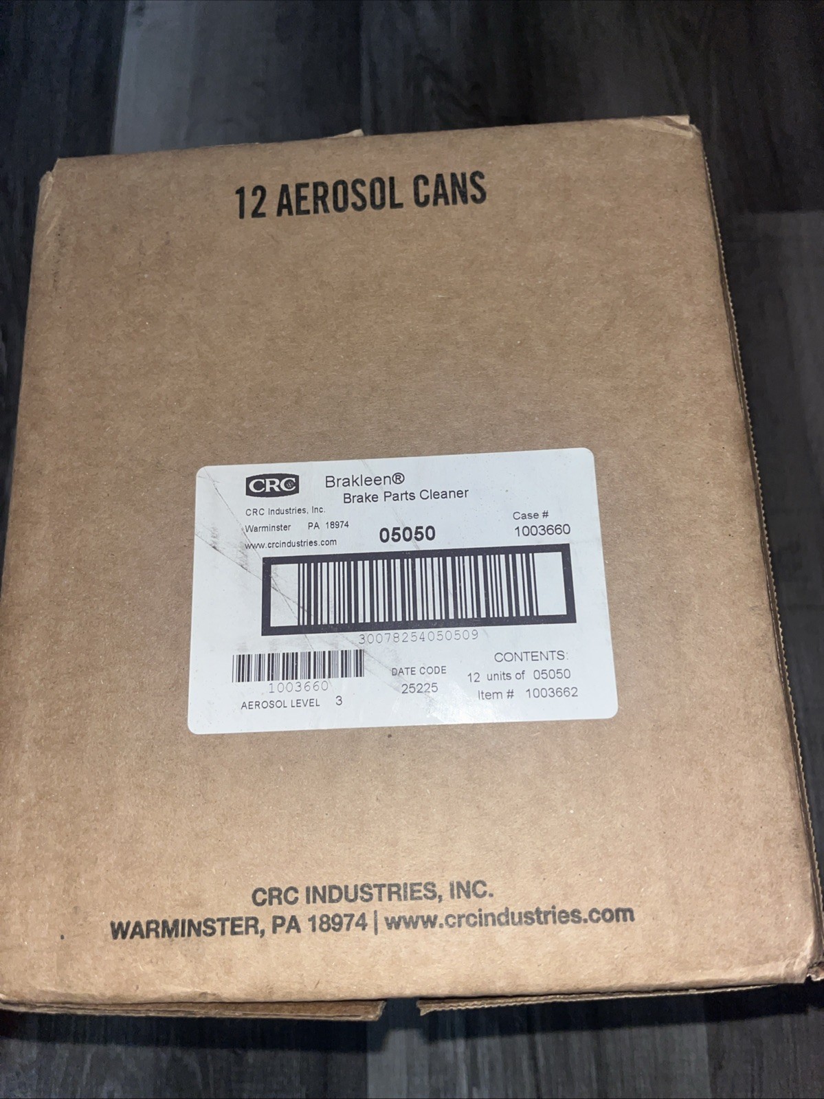 Case of 12 CRC Brakleen Brake Parts Cleaner w/ PowerJet Technology Spray 05050