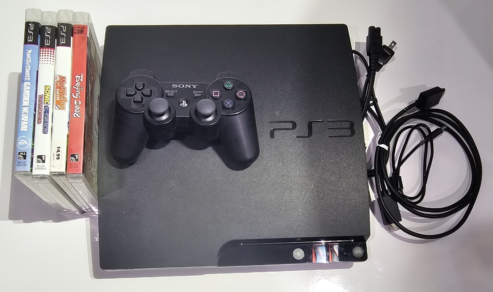 Sony PlayStation 3 PS3 Slim CECH-3001A 160GB HDD Console Bundle Restored In/Out
