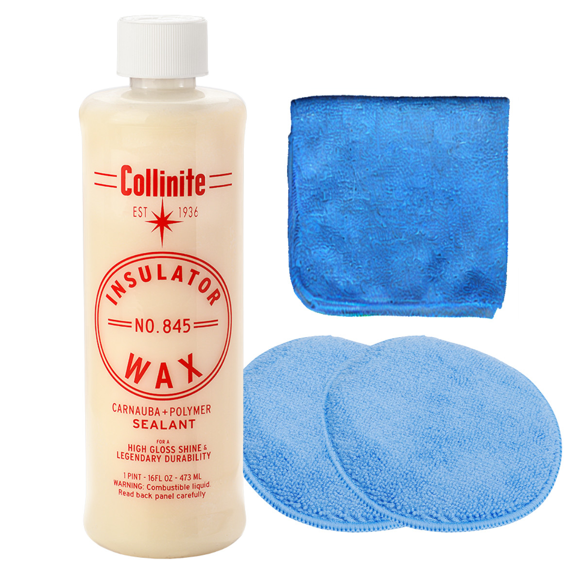 Collinite 845 Insulator Wax with Microfiber Towel and 2 Applicator Pads
