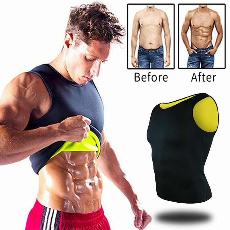 Men Neoprne Vest Waist Trimmer Tops Sweat Wrap Stomach Weight Loss Fat Burner