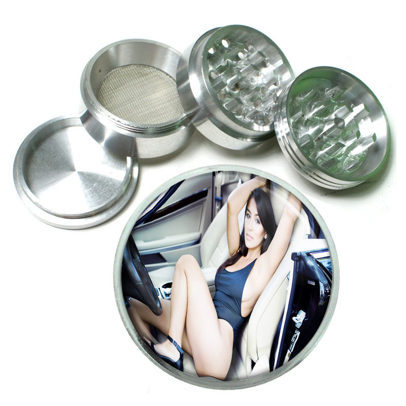 Switzerland Pin Up Girls D9 63mm Black Metal Kitchen Grinder 4 Piece Herbs
