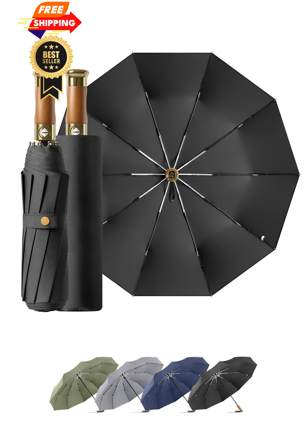 Rain Cats Large Umbrella 45 Inch diameter 45 inches in diameter, A-Black