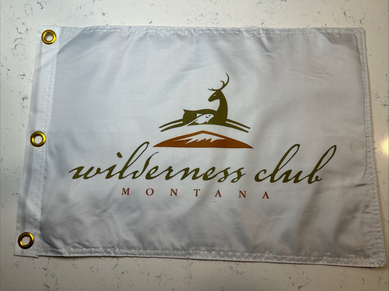 THE WILDERNESS CLUB MONTANA GOLF PIN FLAG WITH GROMMETS FREE SHIP AUTOGRAPHS