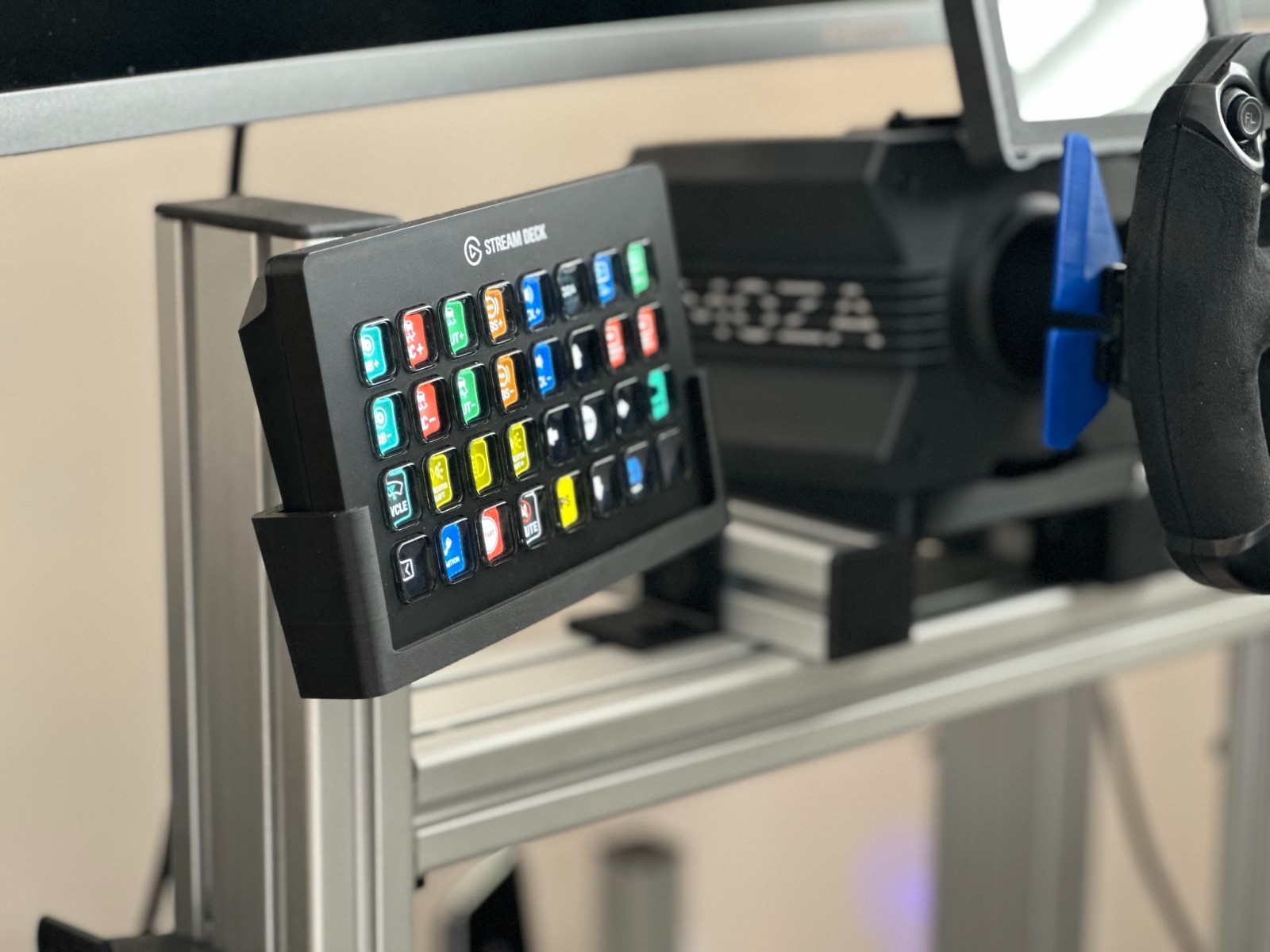 StreamDeck XL Mount: Adjustable Sim Racing Mount, Stream Deck Mount, Sim Racing