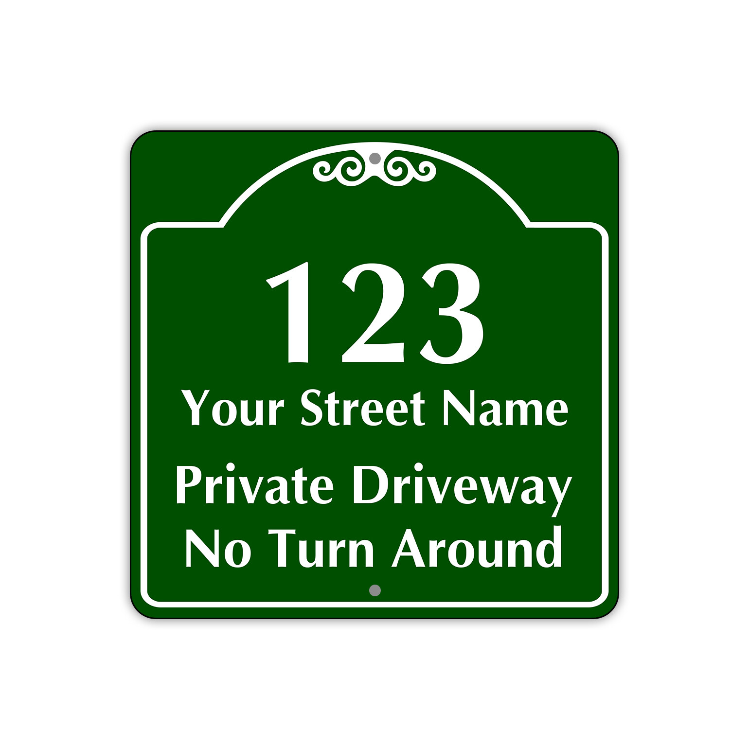 123 Street Name Or Number Private Driveway Road Custom Sign Aluminum Plate 12x12