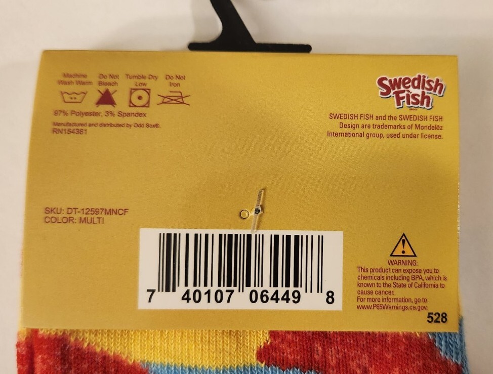 Odd Sox Swedish Fish Candy Socks Adult Teen Men Women Novelty Crazy Socks #13424