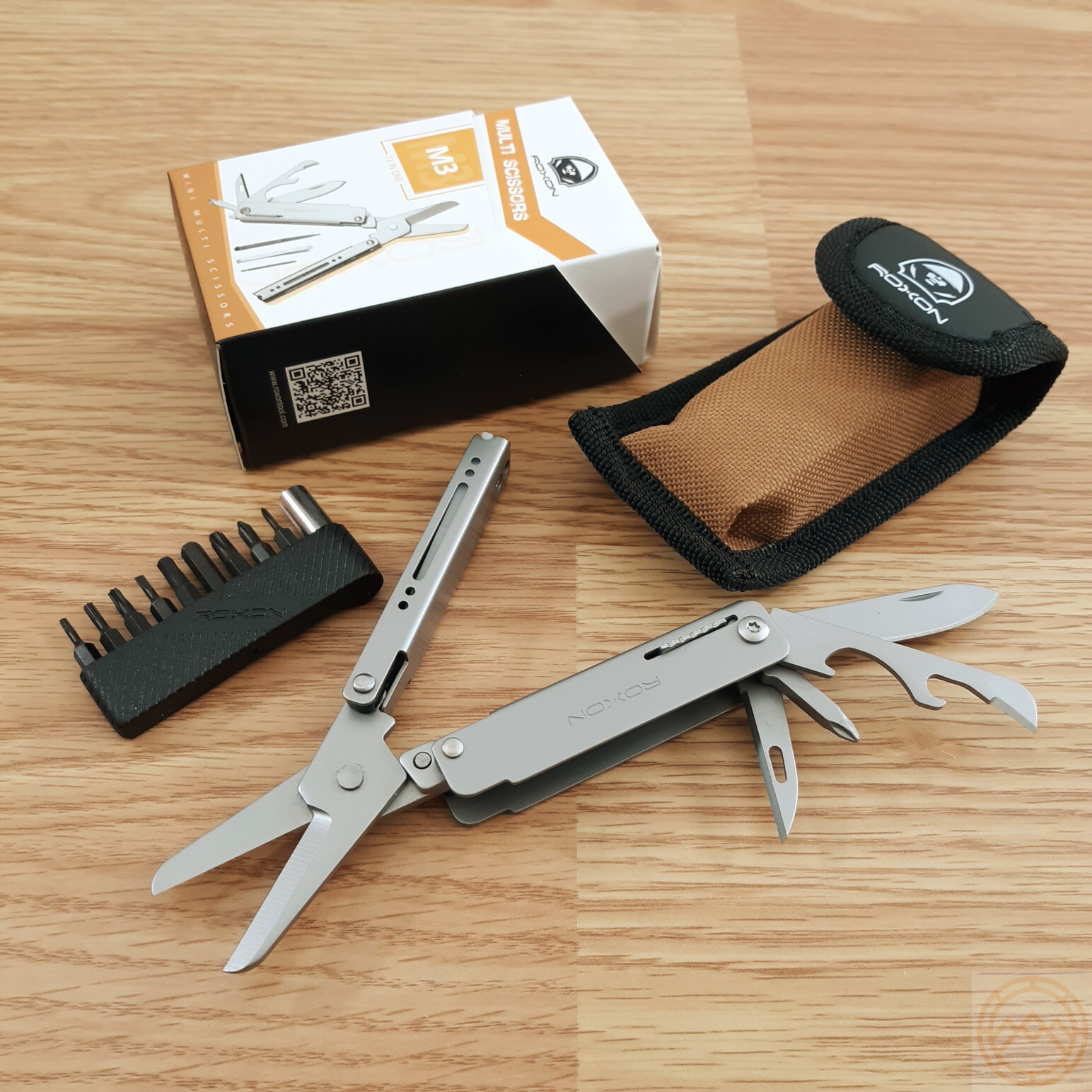 ROXON M3 Mini Multi-Scissors Box/Bottle Openers Hygiene Screwdrivers Knife Awl
