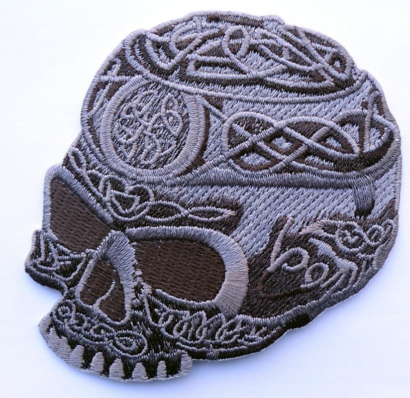 CELTIC SKULL EMROIDERED JACKET VEST IRON ON BIKER PATCH