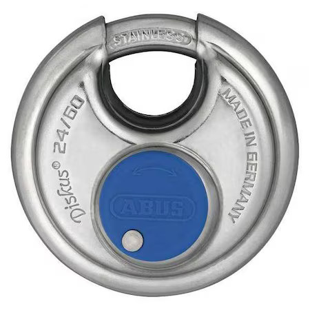 Abus 24Ib/60 Kd Padlock, Keyed Different, Partially Hidden Shackle, Disc