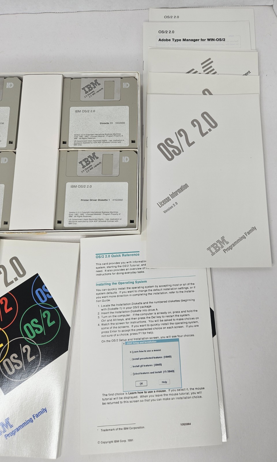 Vintage IBM OS/2 2.0 Full Version 3.5" in Original Box
