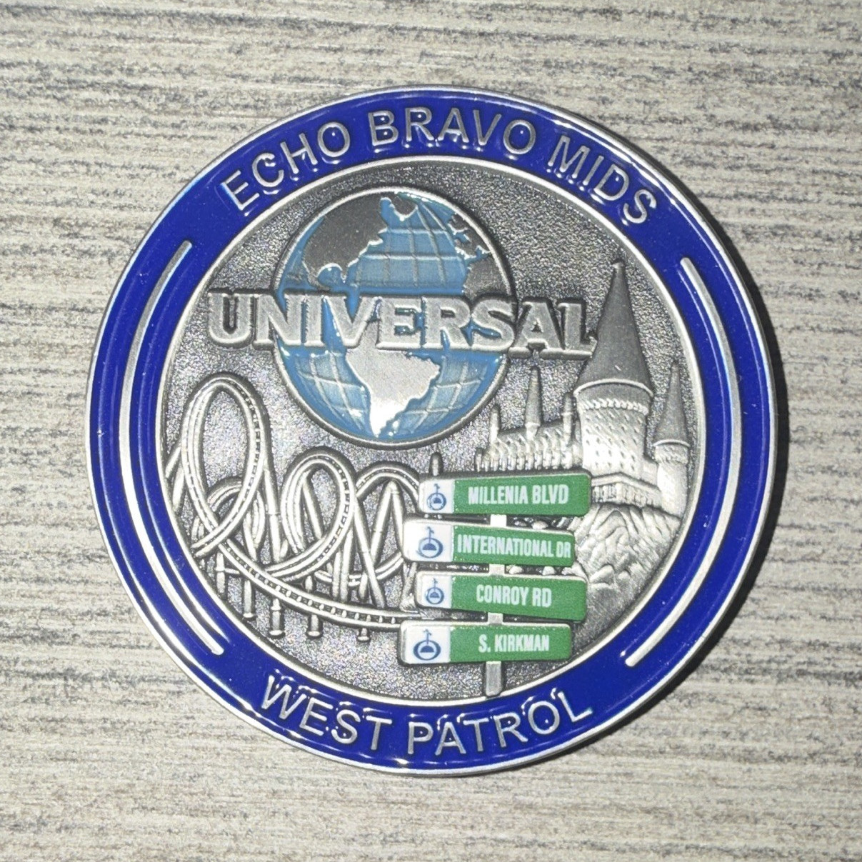Orlando Police Challenge Coin Echo Bravo MIDS Universal Orlando West Patrol