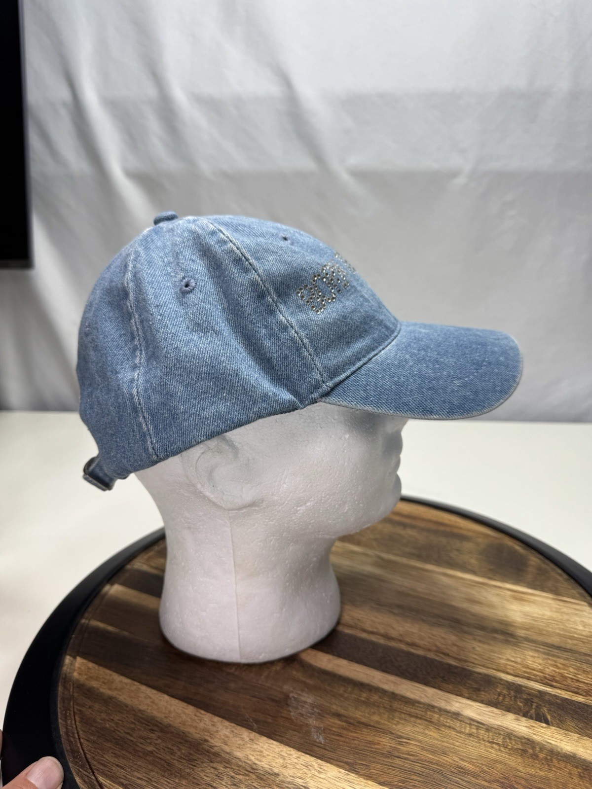 Born To Golf Denim Rhinestone Adjustable Hat