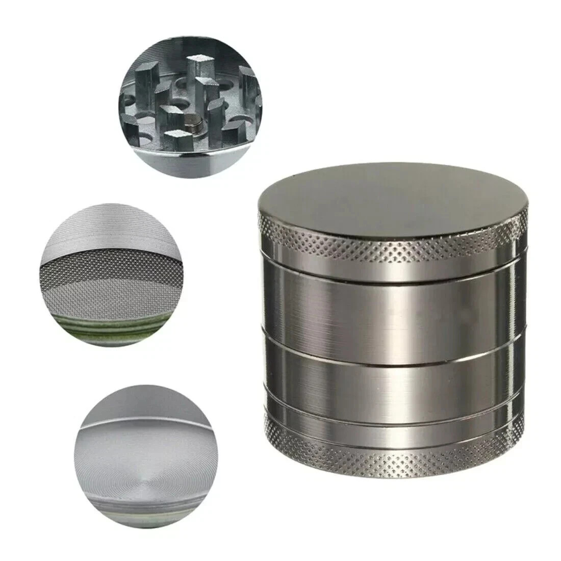 4 Layer 2 inches LARGE Portable Zinc Alloy Grinder Herb Spice Tobacco Grinder US
