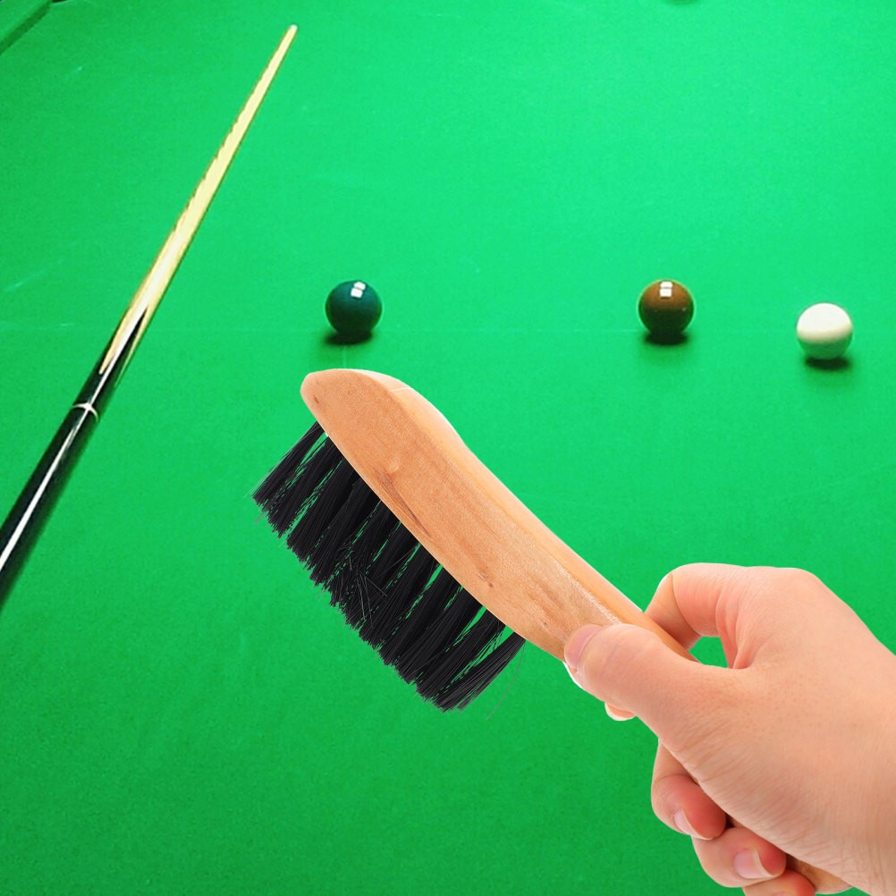 Billiard Table Clean Set Durable PVC Bristle Brush with Cue Holder Metal Rack