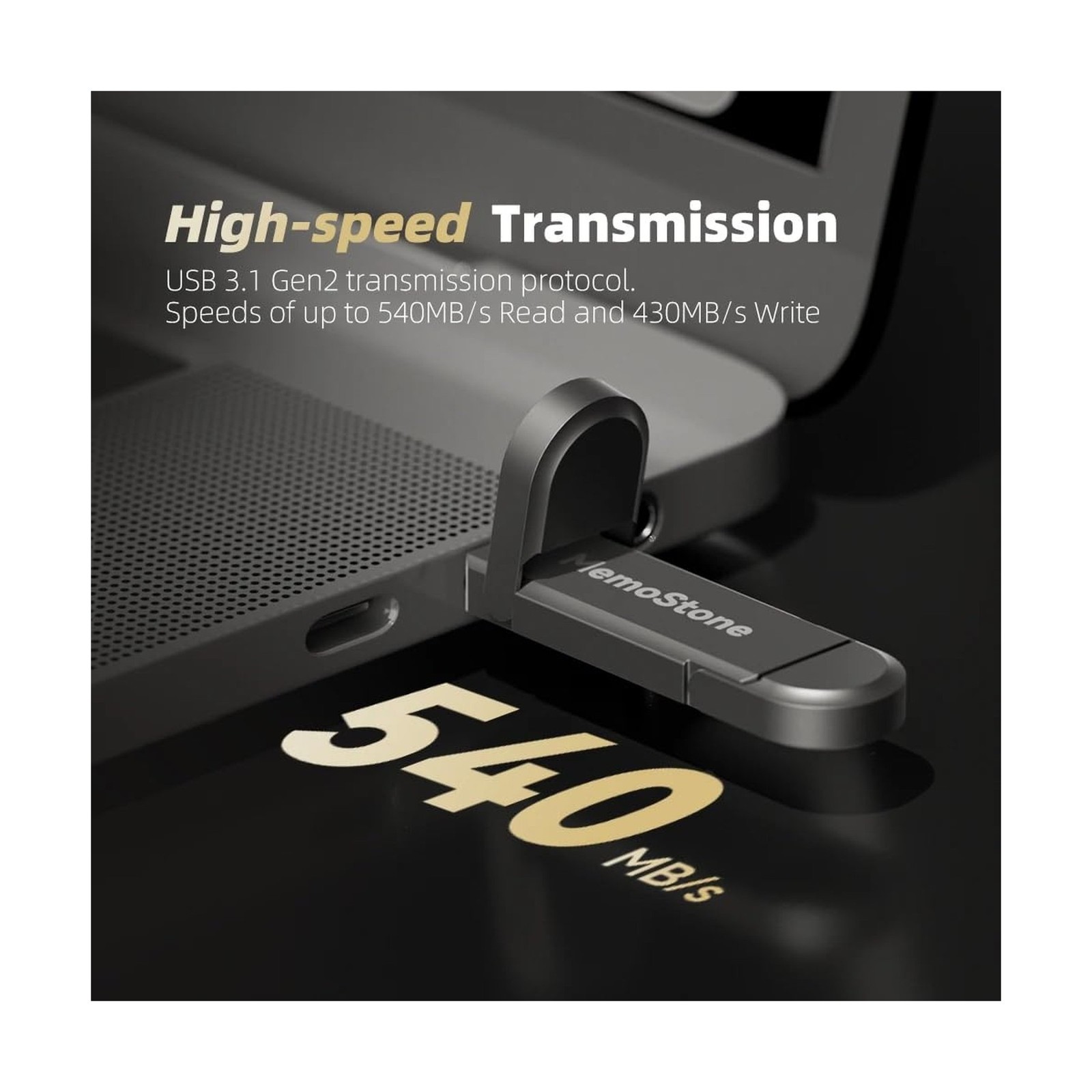 KingSpec MemoStone 2TB External SSD, USB 3.2 Gen2 Dual Type A/C Interface - U...