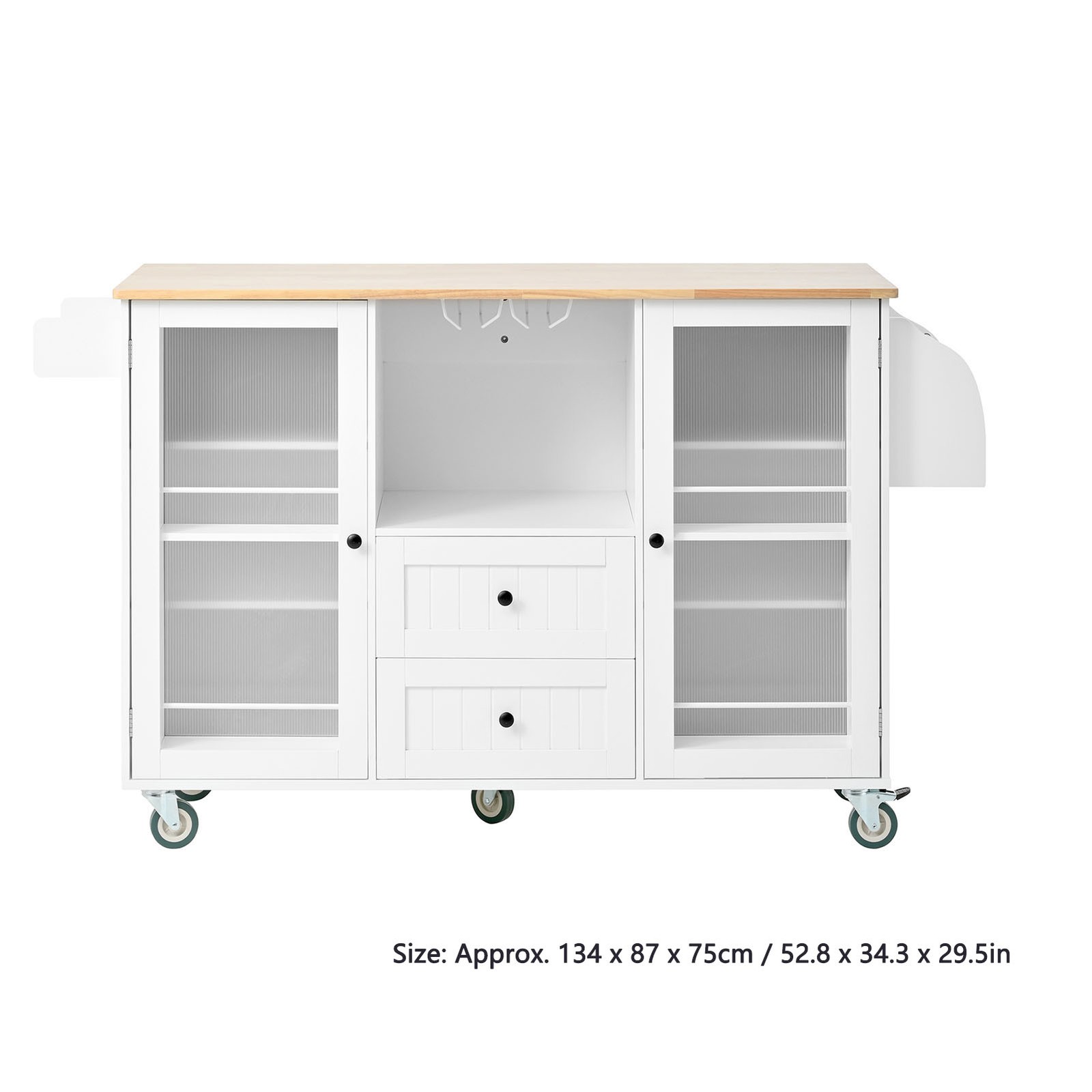 Rolling Kitchen Island Cart on Wheels Kitchen Trolley with Drawers Storage